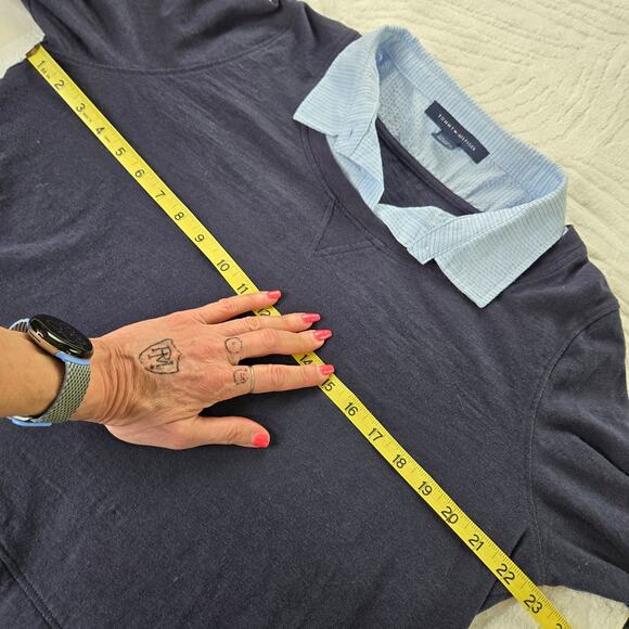 🎄 Tommy Hilfiger EUC sweater collared shirt combo long sleeve XL light blue - Picture 13 of 17
